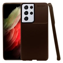 Atti Rugged Carbon Samsung S21 Ultra Cafe 1pz Mas Mica 9D Atti Funda de Silicon Uso Rudo