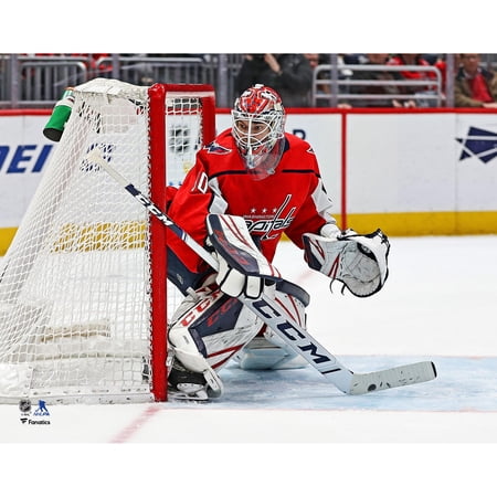 Ilya Samsonov Washington Capitals Unsigned Red Jersey In Net Photograph