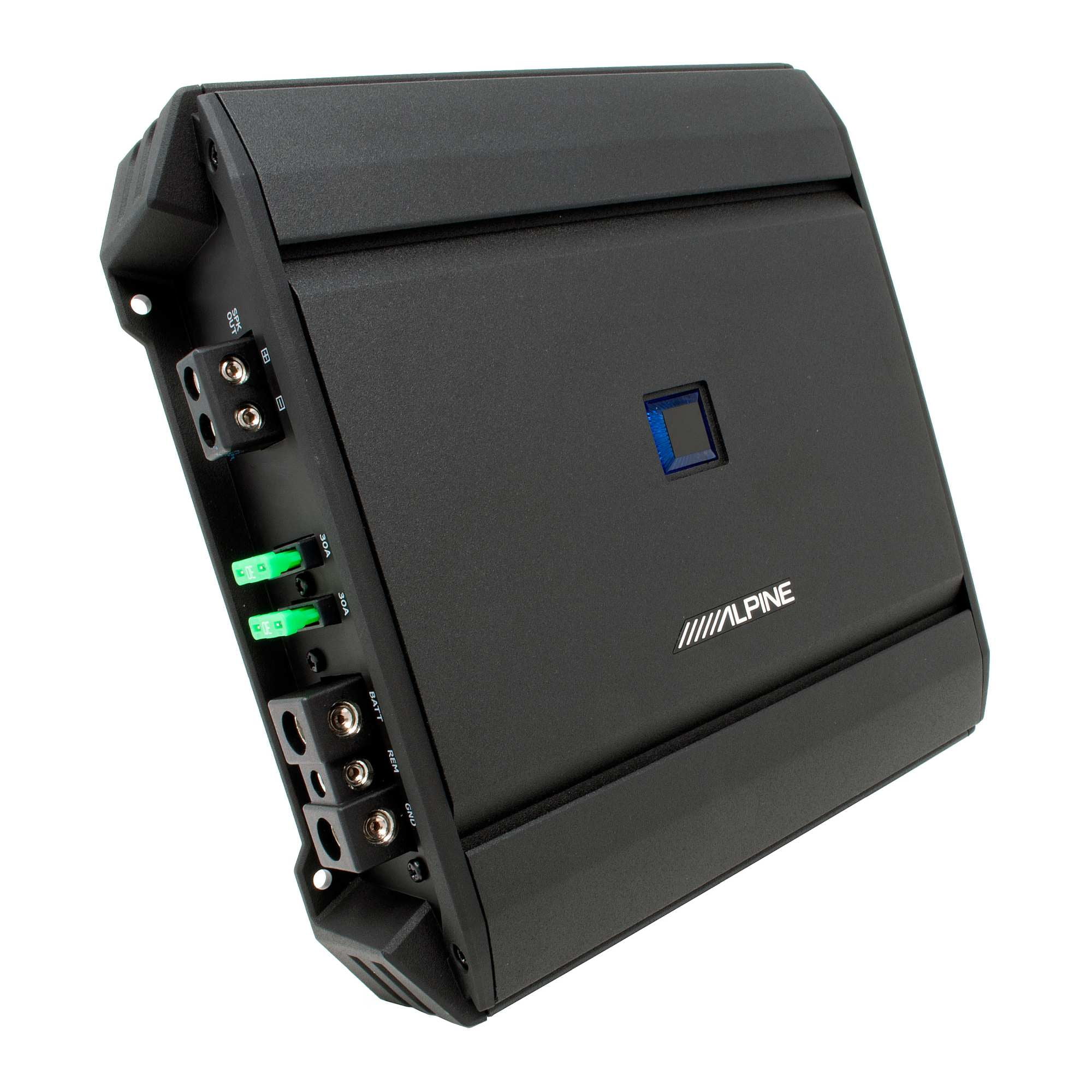 Alpine S-A60M S-Series mono subwoofer amplifier 600 watts RMS x 1 at 2 ohms with RUX-H01 Bass Knob