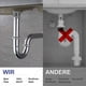 thumbnail image 4 of Sifón para lavabo, juego universal de desagüe para acortar tuberías de calidad, sifón, junta de goma para lavabo + desagüe con conexión a la pared, 4 of 5