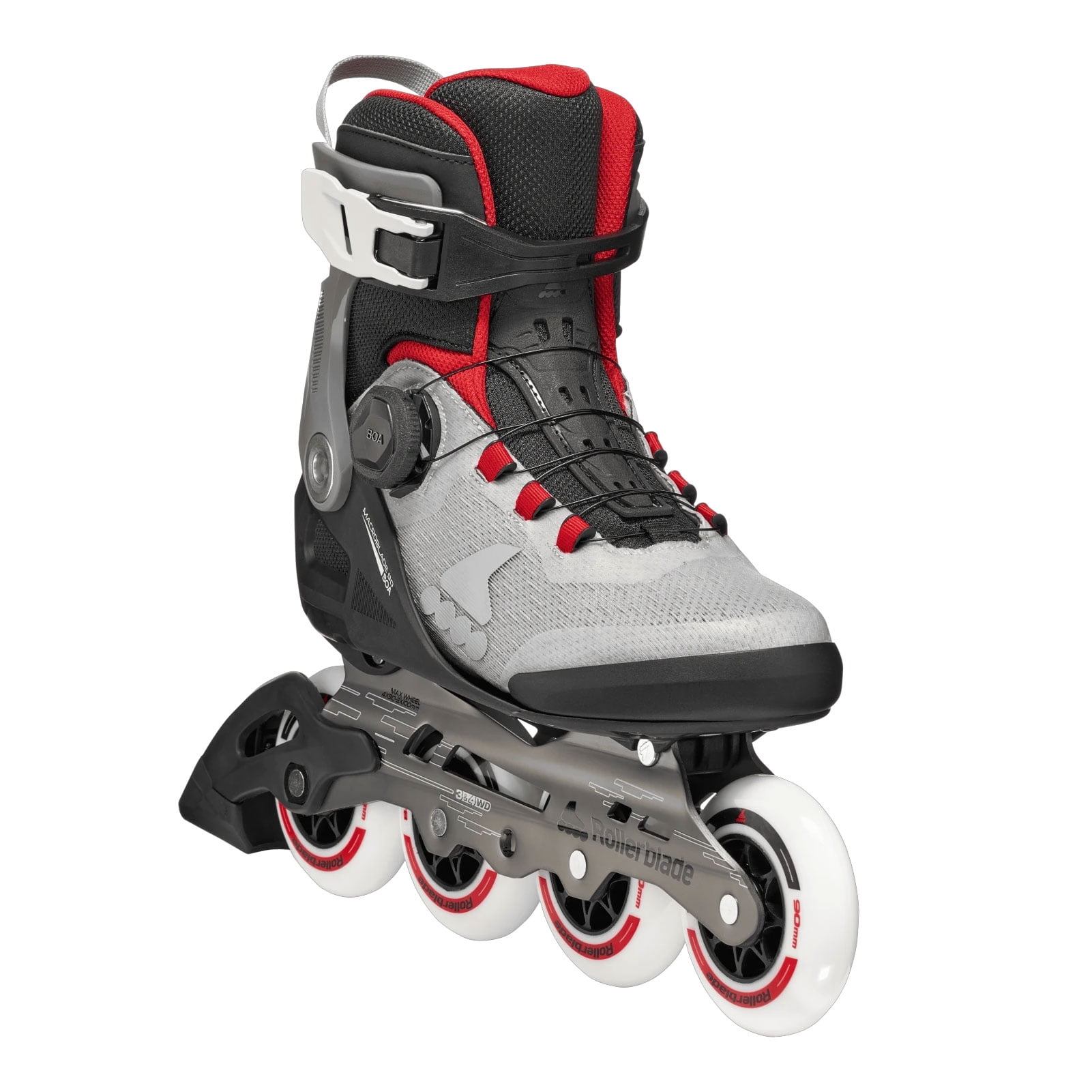 ROLLERBLADE Men's Macroblade 90 BOA Inline Skates, Color: Black/Gray/Red, Size: 7/7.5