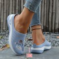thumbnail image 3 of Women's Casual Slip on Half Shoes Lightweight Mules Sneakers Mesh Breathable Flat Antislip Tennis Walking Shoes Blue Size 8.5, 3 of 5