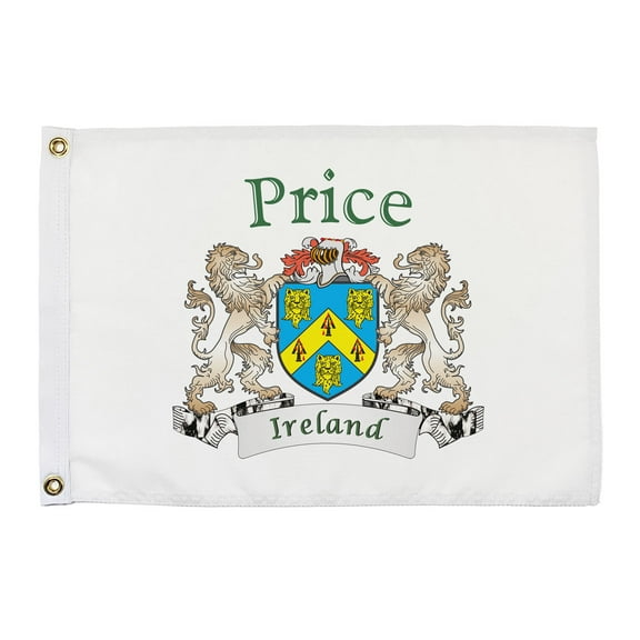 Price Irish Coat of Arms Small White Flag - 16"x10.5" inches