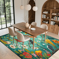 thumbnail image 6 of CURLYOOT Spring Birds in Tree Branches Area Rugs 5'x7' Washable Rug Large Living Room Rug Non Slip Indoor Floor Carpet for Dining Room Bedroom Home, 6 of 7
