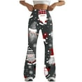 thumbnail image 2 of QATAINLAV Wide Leg Sweatpants Women Casual Milk Silk Soft Flared Leggings Christmas Cute Santa Claus Print High Waist Bell Bottom Yoga Pants Multicolor XXL Lightning Sales, 2 of 6