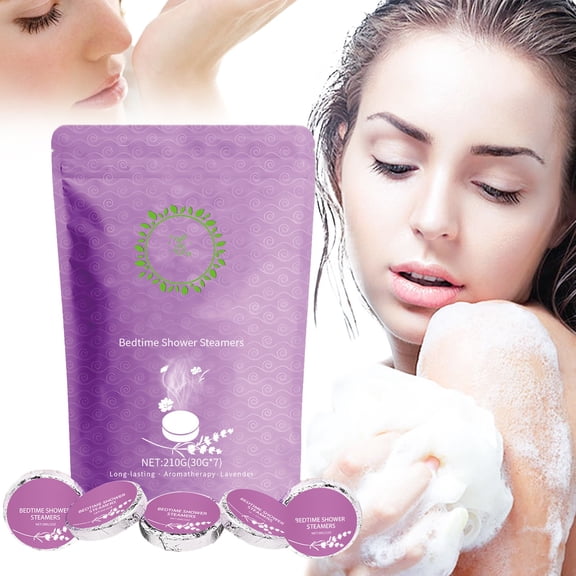 Lavender Shower Steamers - Aromatherapy Bath Tablets with Essential Oil, 7 Pack Shower Fizzies, Relaxing Bath Experience, Soothing Fragrance, Holiday Gift, Christmas, Thanksgiving, Daily Bath, 7 Cou