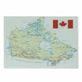 thumbnail image 1 of Canada Cutting Board, Educational Topographic Country Land Names with a Flag, Decorative Tempered Glass Cutting and Serving Board, in 3 Sizes, by Ambesonne, 1 of 2