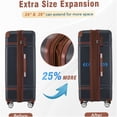 thumbnail image 6 of Black ABS 3-Piece Hardshell Luggage Set with TSA Lock, 20" & 28" Spinner Suitcase & Cosmetic Case, Lightweight Expandable, 6 of 8