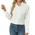 thumbnail image 2 of Long Sleeve Cotton Button Up Shirts for Women Wrinkle Free Formal Dressy Shirt Classical White Shirt, 2 of 8