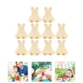 thumbnail image 4 of SEWCHICS Unfinished Bunny Table Ornament Wood 10Pcs 2.8X2.4X0.04In, 4 of 8