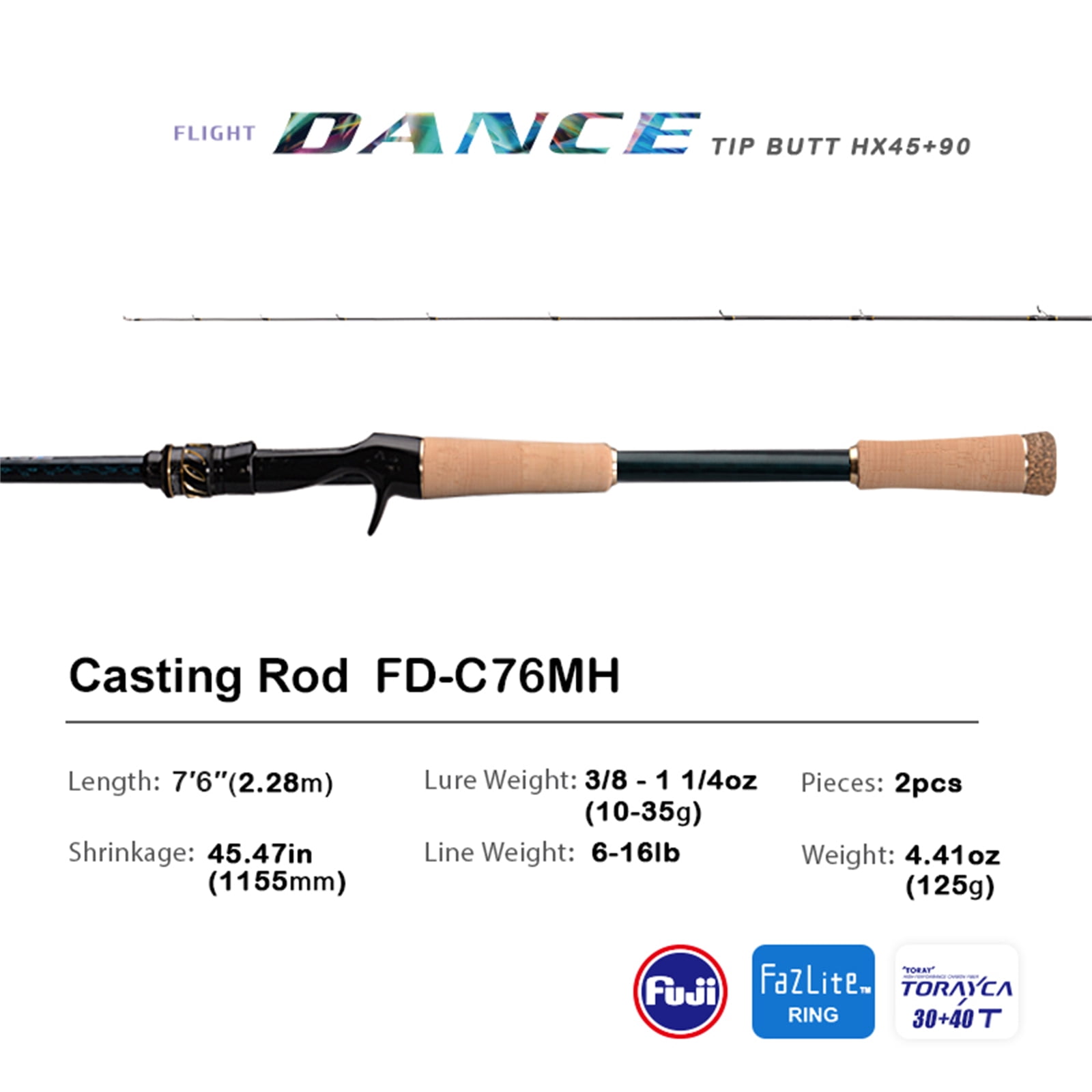 PURELURE DANCE S822H ML H Spinning Rod For Bass High Carbon Long Throwing Fishing Rod In FUJI Accessories, Plus Spinning Reel