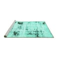 thumbnail image 2 of Ahgly Company Machine Washable Indoor Rectangle Oriental Turquoise Blue Modern Area Rugs, 2' x 5', 2 of 4