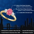thumbnail image 2 of Gem Stone King 10K Yellow Gold Fancy Pink Zirconia and White Zirconia Engagement Ring for Women | 1.71 Cttw | Oval 8X6MM | Gemstone Birthstone | Size 6, 2 of 6