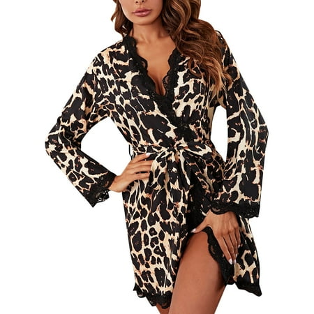 

JDEFEG Womens Pajama Sets Dude Robe Shorts And Robe Combo Hot Ladies Home Bathrobe Pajamas Coat Plus Size Silk Kimono Long Robes For Women Matching Pajamas For Couples Polyester Spandex Yellow L