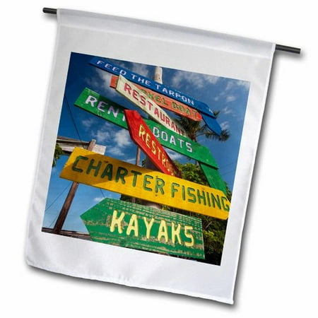 3dRose USA  Florida  Florida Keys  Islamorada  signage  Robbies Marina.  Garden Flag  12 by 18-Inch