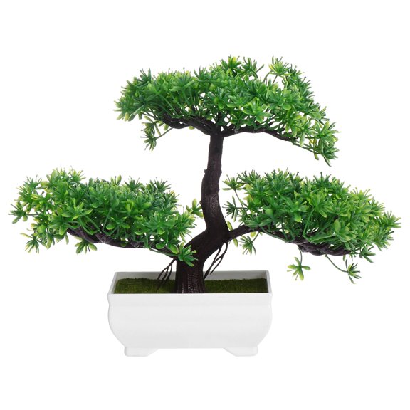 WASHWEPE Small Artificial Bonsai Tree Faux Plant for Indoor Home Decor, 1 Piece, 10.61 x 5.50 x 7.07 Inches, Realistic Look
