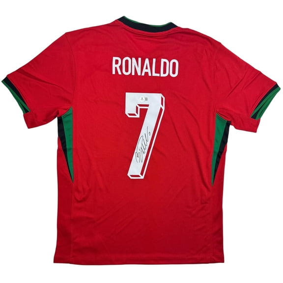 Collectible Autographed/Signed Cristiano Ronaldo Portugal Red World Cup Soccer Jersey Beckett BAS COA