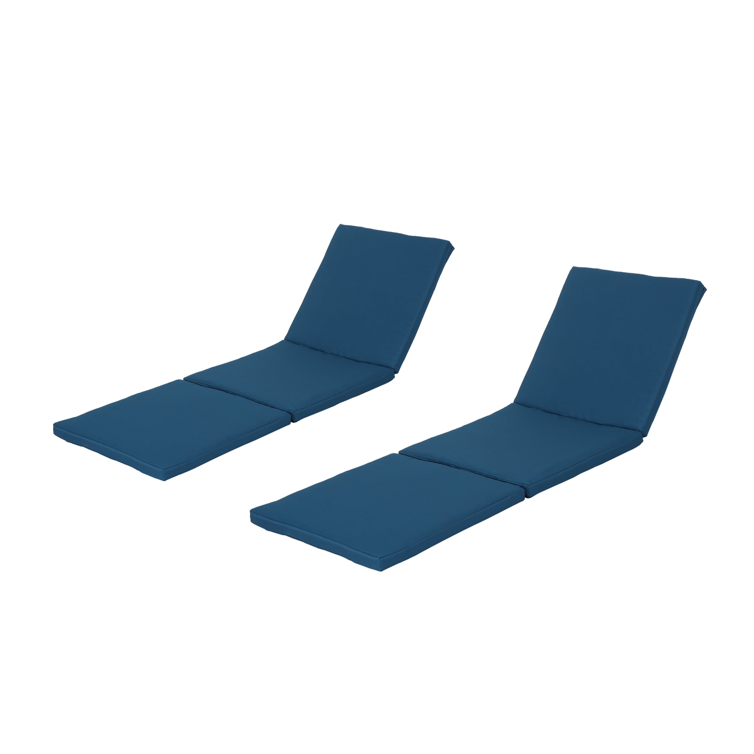 Jessica Outdoor Water Resistant Chaise Lounge Cushion, Set of 2, Blue