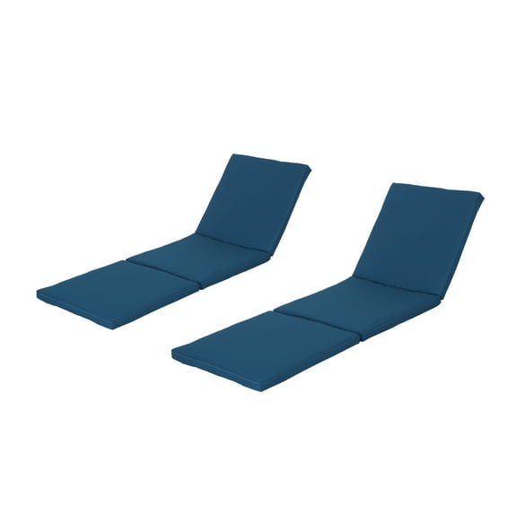 Jessica Outdoor Water Resistant Chaise Lounge Cushion, Set of 2, Blue