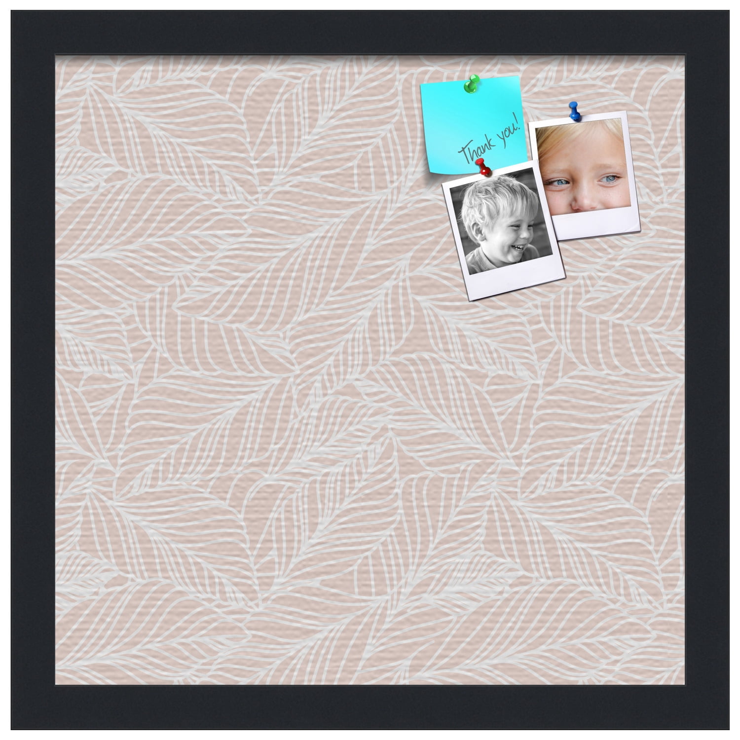 PinPix 14x14 Custom Cork Bulletin Board Peach White Poster Board Has a Fabric Style Canvas Finish, Framed in Peach White, by ArtToFrames (PinPix-1874)