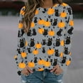 thumbnail image 2 of Taqqpue Halloween Shirts for Women Casual Crew Neck Long Sleeve Fall T Shirts Business Dressy Halloween Printed Blouse Tops, 2 of 5