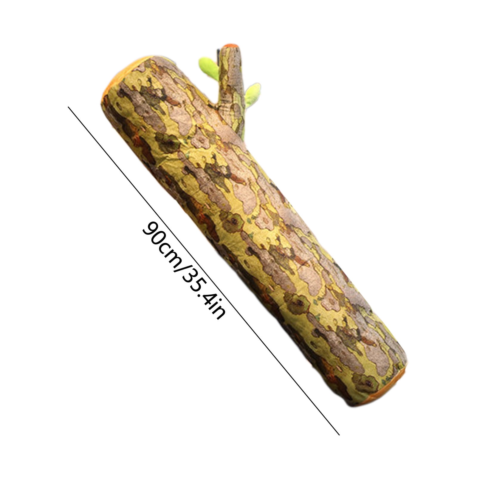 Lifelike Tree Stump Bolster Pillow – Realistic Wood Grain Faux Log Body Pillow for Couch and Bedroom Decor, Soft Support, Removable Washable Cover Brown