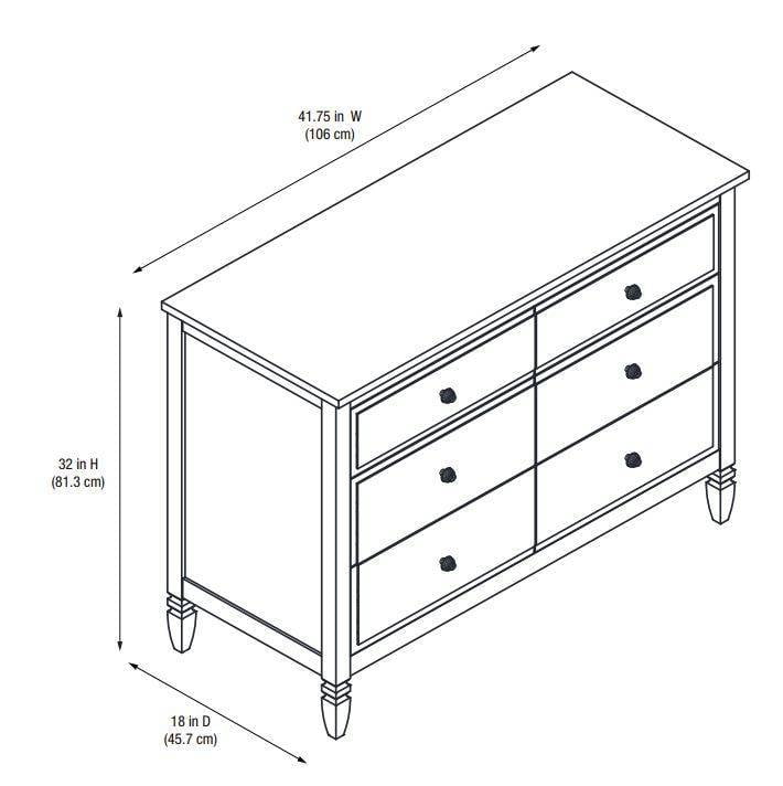 Better Homes And Gardens Lillian 6 Drawer Dresser White Walmart Com