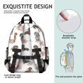 thumbnail image 5 of Dachshund and Rose White Pattern Cute School Backpack Bag for School with Padded Back and Adjustable Shoulder Straps 15.25"x11.5"x5.25", 5 of 5