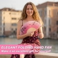 thumbnail image 7 of Hengguang 4Pcs Handheld Folding Fan, Line Dancing Fans, Oriental Folding Fan for Ladies, Floral Pattern Hand Held Fans Silk Fans with Tassel, Hollowed Hand Holding Fans for Women, 7 of 7