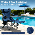 thumbnail image 4 of Firmoz Camping Chair, Portable Reclining Mesh Chair with Footrest & Headrest, Heavy Duty Folding Chair for Adults with Storage Bag, Blue, 4 of 8