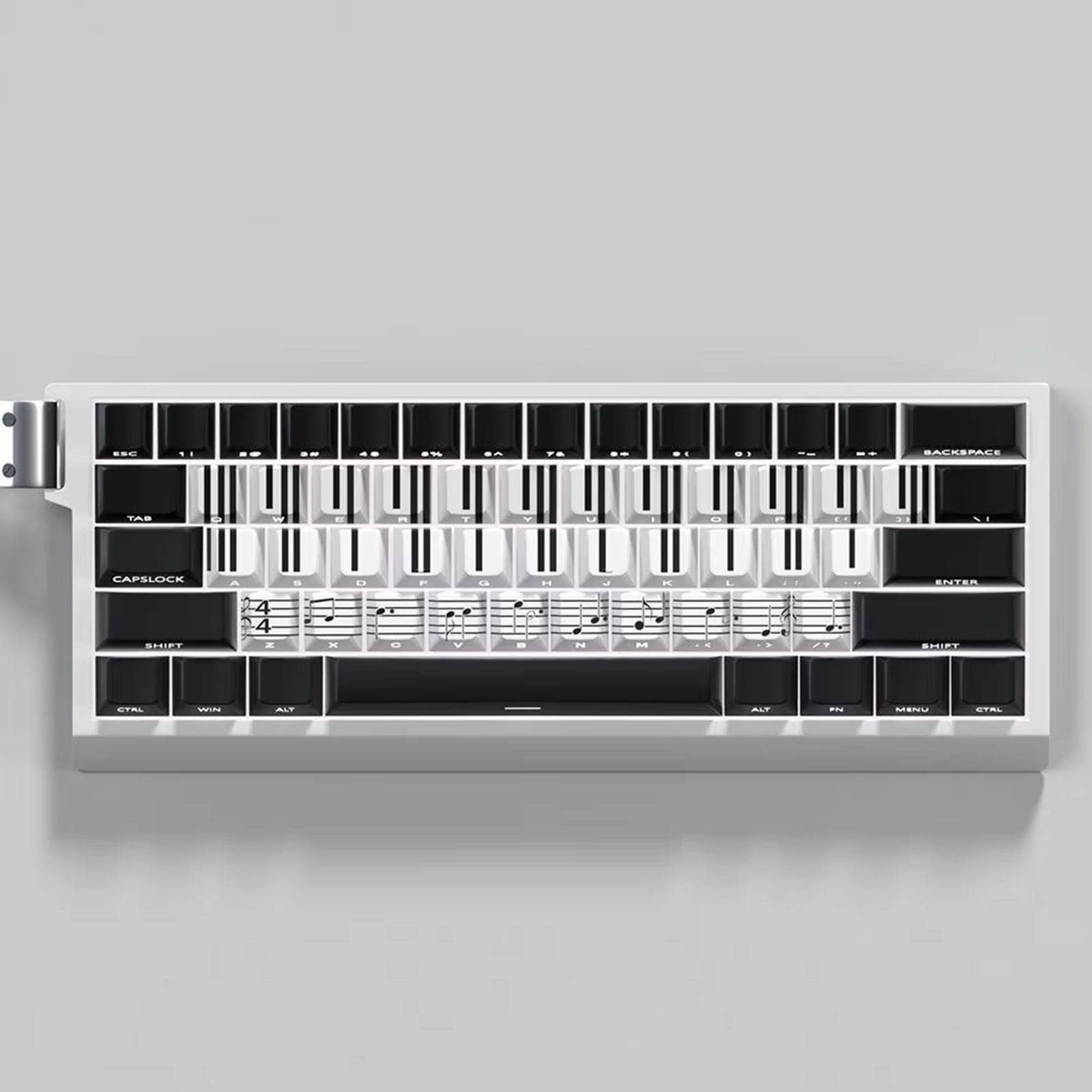 74Key Side Print Backlit Keycap Set Piano Key Theme Transparents for 60 61 65 67 68 Gaming Keyboards Keycap