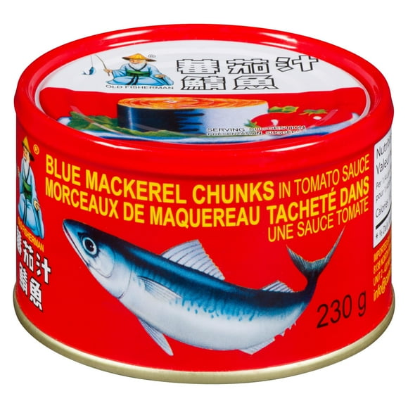 OLD FISHERMAN BLUE MACKEREL CHUNKS IN TOMATO SAUCE, 230 g