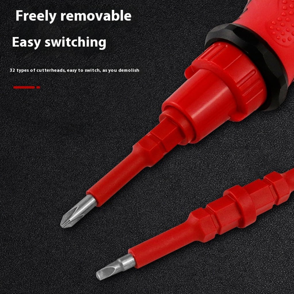 34 In 1 Ratcheting Screwdriver Set With 3 Position Switches Magnetic Tip Retention Antislip Grip Design Double Head Bits