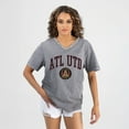 thumbnail image 4 of Women's Gameday Couture  Gray Atlanta United FC Relaxed Iconic Edge Rhinestone V-Neck T-Shirt, 4 of 7