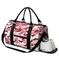 thumbnail image 2 of Red Camo Womens Gym Tote Duffle Bag with Wet Pocket & Shoe Compartment, Travel Duffel Bag Overnight Weekender Hospital Tote Girls Workout Carry on Bag with Luggage Sleeve, 2 of 6
