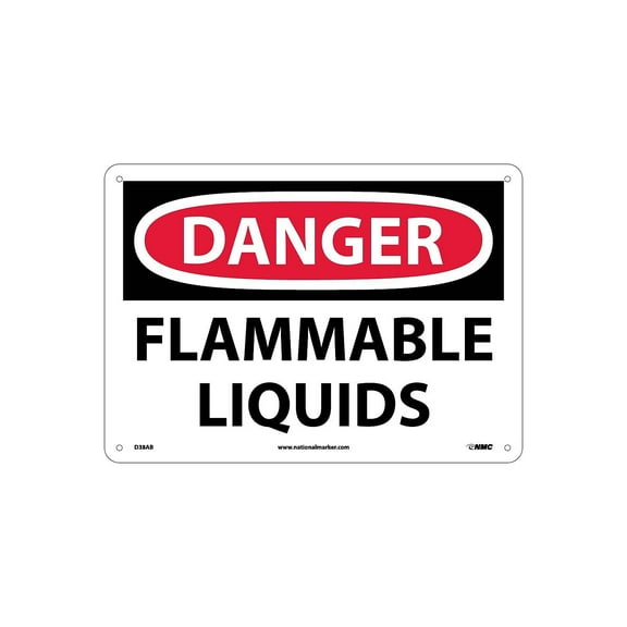 National Marker Danger Signs; Flammable Liquids 10X14 .040 Aluminum D38AB