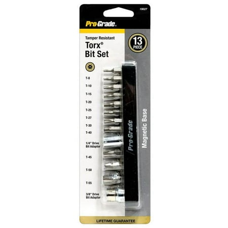 

Pro-Grade 19027 Tamper Proof Torx Bit Set - 13 Piece