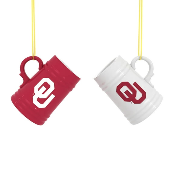 Oklahoma Sooners Two-Pack 3" Mini Stein Ornament Set