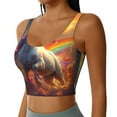 thumbnail image 2 of Honeii Rainbow Sunset Cloud White Horse patten Workout Crop Tank Top for Women Yoga Tank Tops Athletic Sports Shirts Exercise Undershirts,Sports Bra,Sports vest-Large, 2 of 8