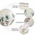 thumbnail image 6 of Blue Green Floral Waterproof Fabric Shower Curtain,Spring Summer Mallow Flowers Retro Waterproof Fabric Shower Curtain for Bathroom Curtains Bathtubs Shower Curtains with 12 Hooks Standard 72x72, 6 of 7