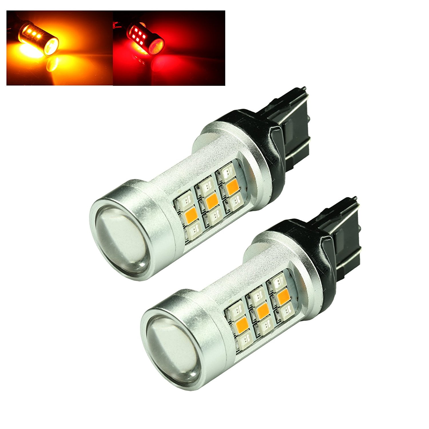 7443 Dual Color 3535 Chip Switchback Red/Amber 33LED Turn Signal Light