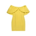 thumbnail image 3 of Femmes Bodycon Mini-Robe sur l'Épaule Manches Courtes Robe de Club Froncée, 3 of 5