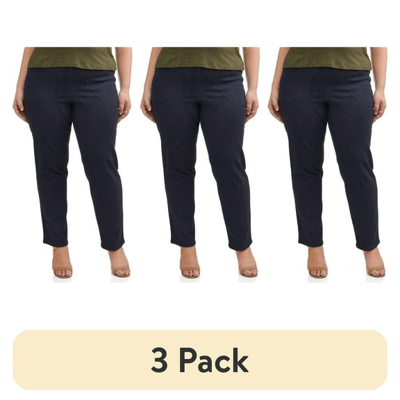 (3 pack) JMS Just My Size by Hanes Women's Plus Size 2 Pocket Pull On Pants, Single and 2 Pack