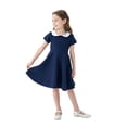 thumbnail image 5 of XEGLSBU Girls Dresses Size 14-16 Xl Classic and Summer Girls' Dress School Style Children's and Autumn Color Contrast Short Sleeved Dress 4 13 Years Old Navy Size 13-14 Years, 5 of 9