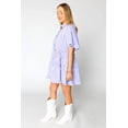 thumbnail image 4 of Women's Lavendula Plaid Ruffle Wide Short Sleeve Babydoll Mini Dress - [ZhiHiMeRi] | (US 12-14)L, 4 of 12