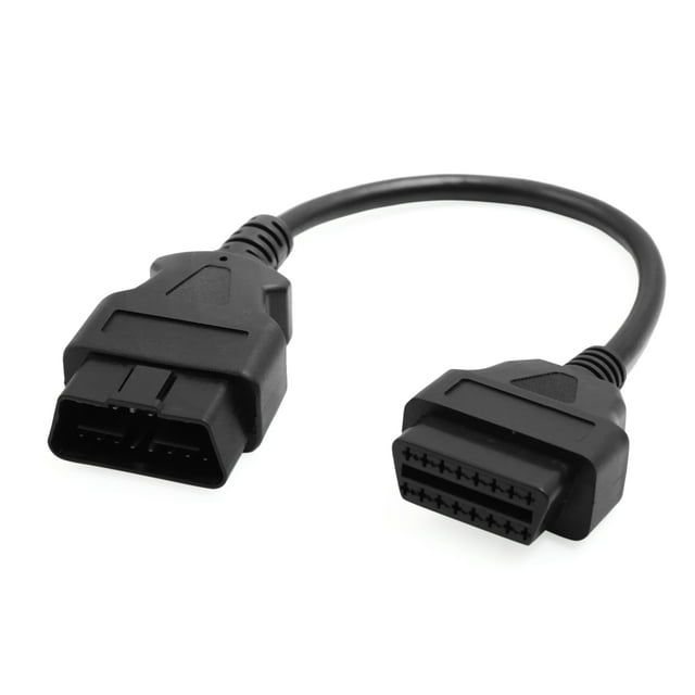 Unique Bargains DC 12V 16 Pin OBD2 Car Diagnostic Connector Adapter Cable Tool 30cm Length