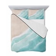 thumbnail image 7 of Quilts King Size Bedding Set, Teal Blue Waves Coastal Lightweight Quilted Comforter, Summer Beach Ocean Seaside Soft Reversible Bedspread Coverlet with Pillow Covers for All Season, 96" x 106", 7 of 7
