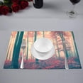thumbnail image 2 of MKHERT Red Vintage Fairytale Season Forest Natural Theme Placemats Table Mats for Dining Room Kitchen Table Decoration 12x18 inch,Set of 4, 2 of 4