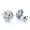 #2 Silver, variant on 1Pair Round Stud Earrings Halo Cubic Zirconia Hollow Frame Pierced Lightweight Ear Jewelry Gift