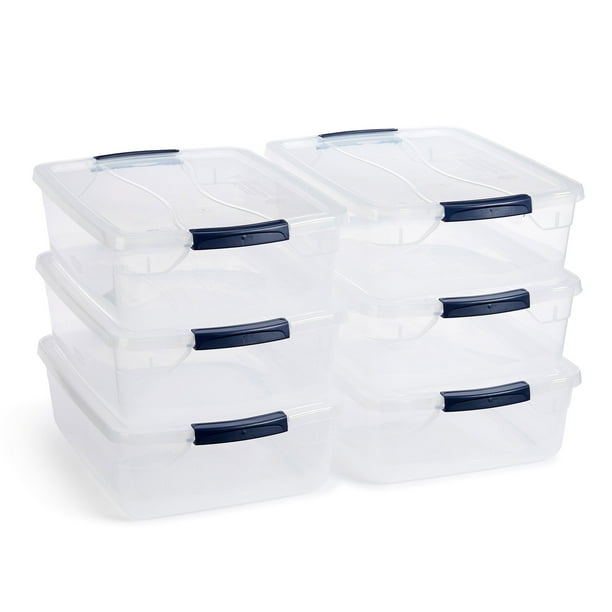 Rubbermaid Cleverstore 16 Quart Plastic Storage Tote Container with Lid (6  Pack)